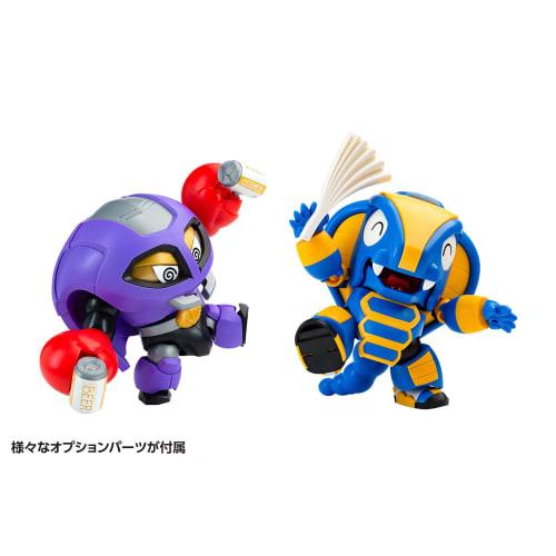 Wave Tachibana Neko Kogyo QOSMOS Series Bee Robo Kabutack Cobrander & Ganiran Set, Non-Scale, Approximately 10cm Tall, Pre-Colored Plastic Model Kit,