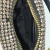 [Pre-Owned] Heiress Pink Diamond Zipper Closure Leather Nylon Shoulder Bag - Very Good #YVL3IA