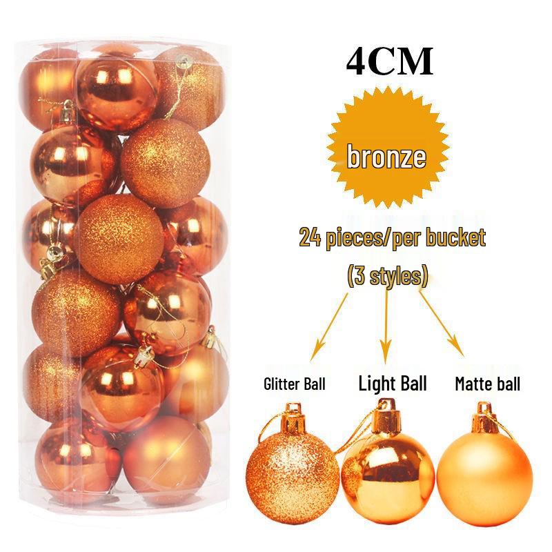 24-teiliges Weihnachtsbaumschmuck-Set: 3cm-8cm Mehrfarbige Plastikkugeln