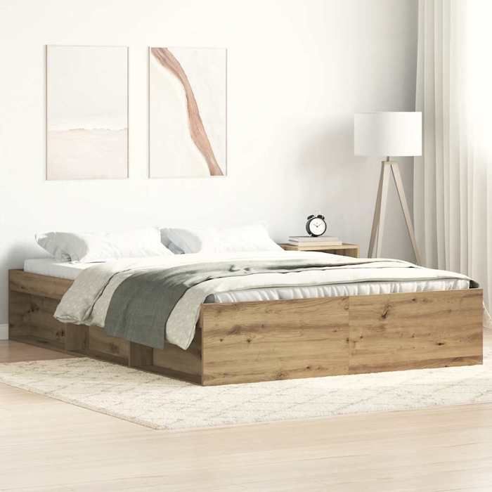 VidaXL Cadre de lit sans matelas chêne artisanal 140x200 cm 3328844