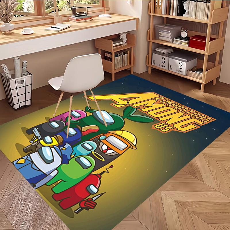 Tapis imprimé Among Us, Tapis de sol lavable, Pour entrée, Dortoir, Buanderie, Bureau, Étude, Décoration intérieure Cadeau d'anniversaire de Noël