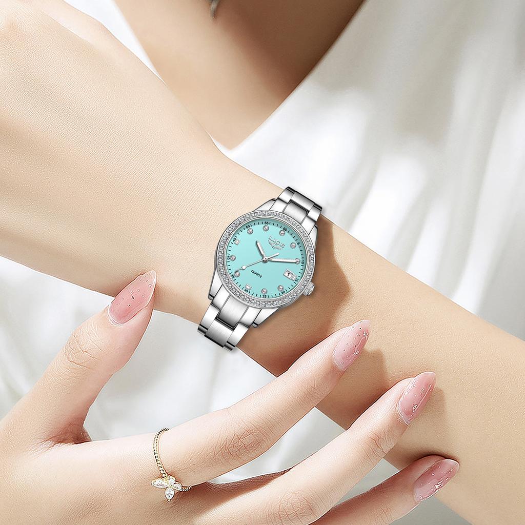 LIGE New Luxury Ladies Wristwatches Fashion Diamond Women's Quartz Watches Top Brand Woman's Gifts Clock Calendar Stainless