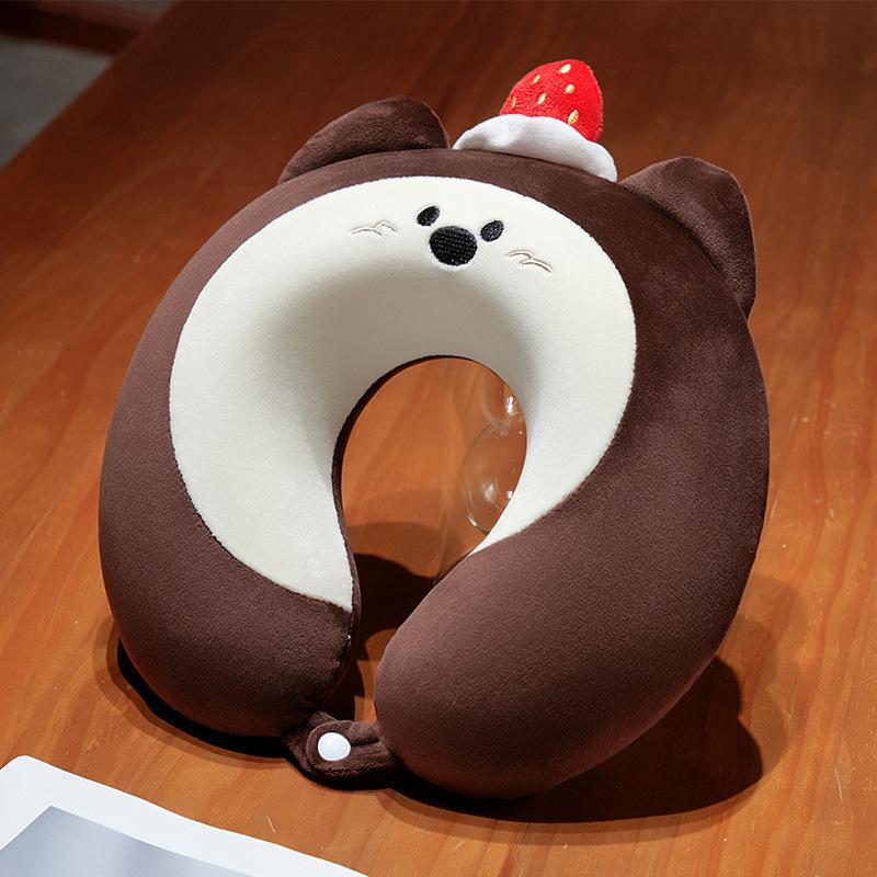 Cartoon Animal Cat U-Shaped Pillow Lunch Break Pillow Neck Pillow Office U-Shaped Pillow Girls Travel Convenient Neck Pillow
