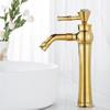 Chrome Basin Faucets Modern Gold Deck Mounted Bathroom Mixer Faucets Black Finish With Diamond High Bathroom Sink Faucet
