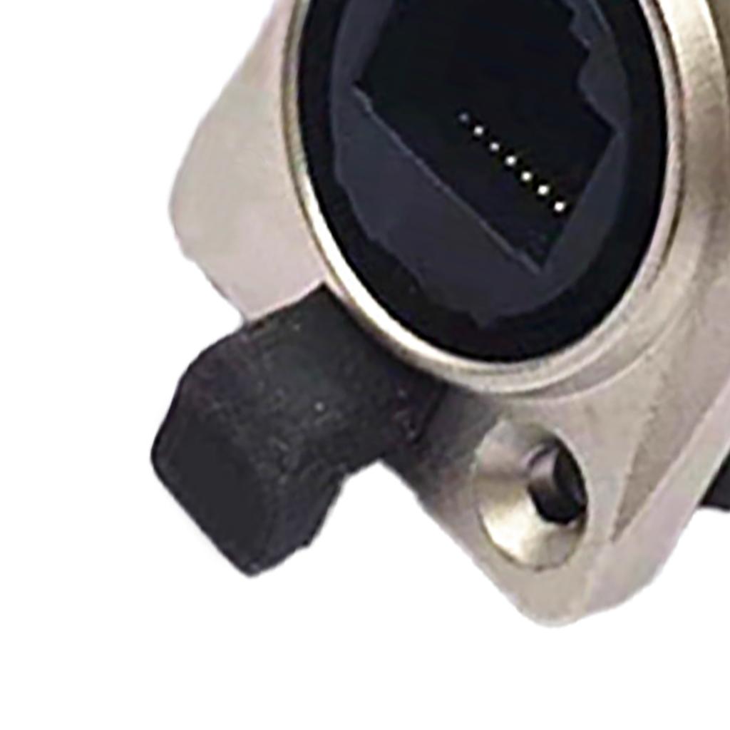 RJ45 Female Pass Through Connector with Cap Waterproof Stable Data Transmission Copper Industrial Network Socket Silver