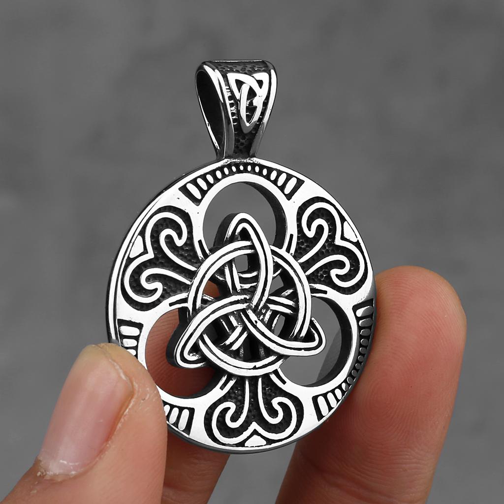 Colier Viking Vintage din Oțel Inoxidabil, Culoare Mixtă Aurie, cu Rune Odin, Bărbați, Nod Celtic, Pandantiv Amuletă, Bijuterii Nordice, Cadouri pentru Bărbați