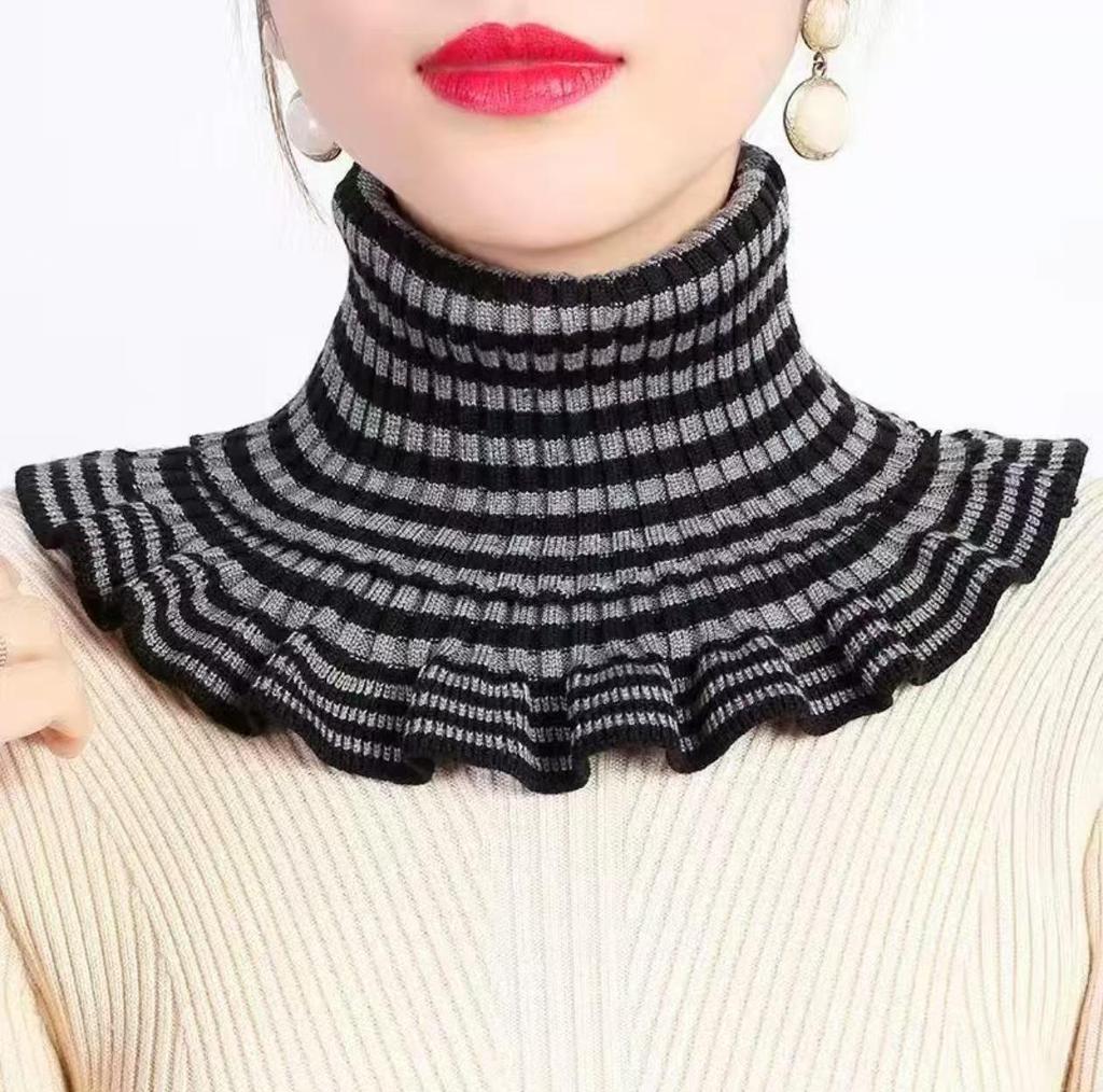 Women's Knit Snood: Warm High-Neck Wool Collar for Autumn & Winter