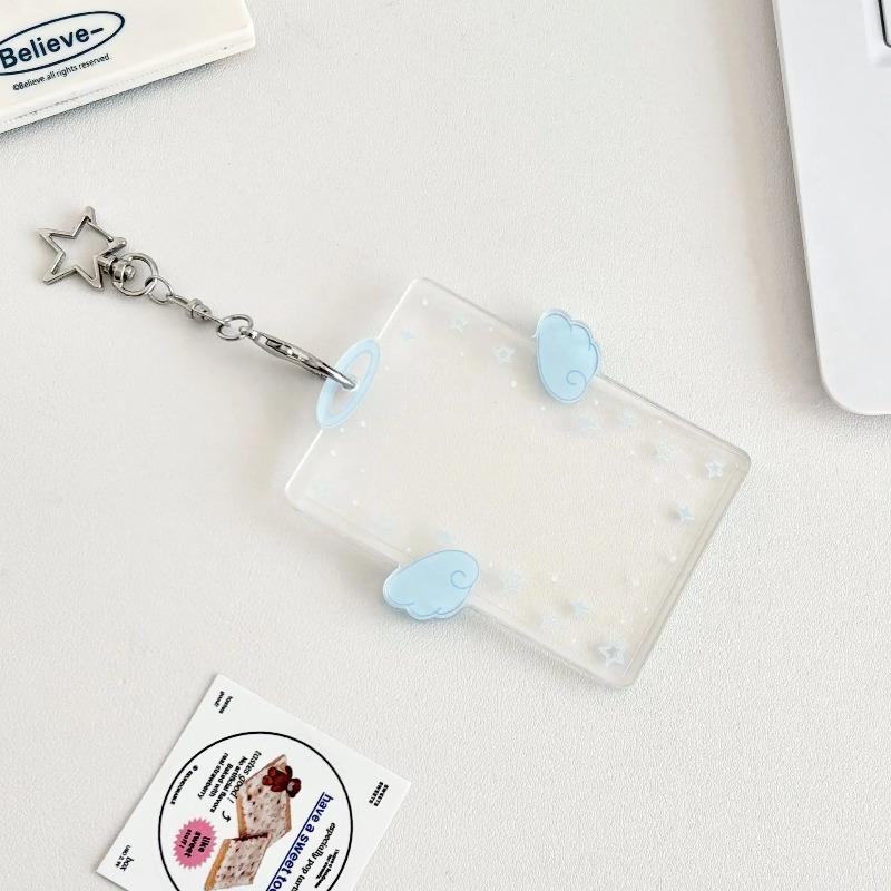 Card Clip, Keychain Sleeve, Transparent Acrylic Badge ID, Album Photo Frame, Convenient and Practical for Going Out