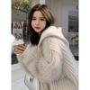 VAYLA Spring Winter Hairy Shaggy Soft Thick Warm Faux Fur Coat Women with Hood Fluffy Jacket Fake 2 Piece Clothes