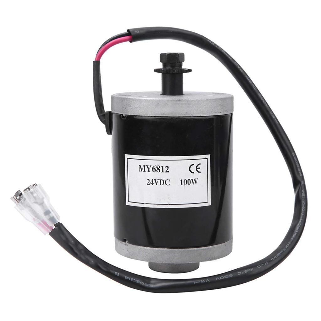 MY6812 24V 100W High Speed Small Brush Motor with Belt Pulley Electric Scooter E Bike Accessory