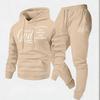2026 New Style Cross Letter Print Hooded Sweatshirt & Long Pants Men's Y2K Set - European & American Hot Selling