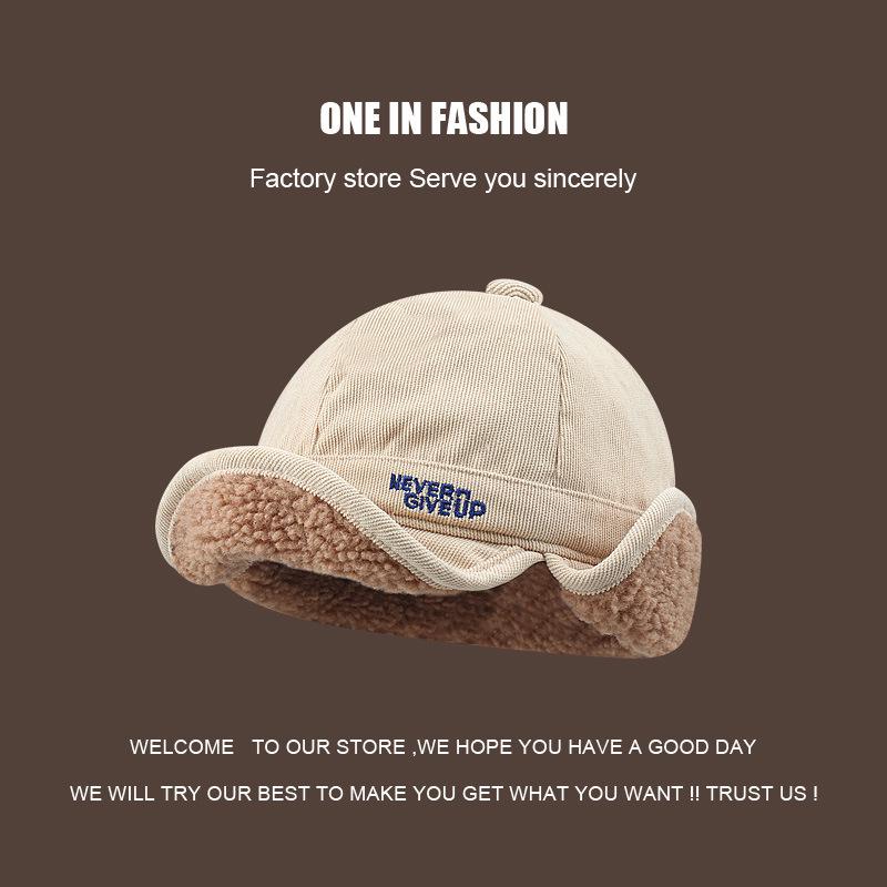 Căciulă cu clape pentru urechi din lână de miel - Unisex, călduroasă, pentru ciclism și zbor, pentru toamnă/iarnă