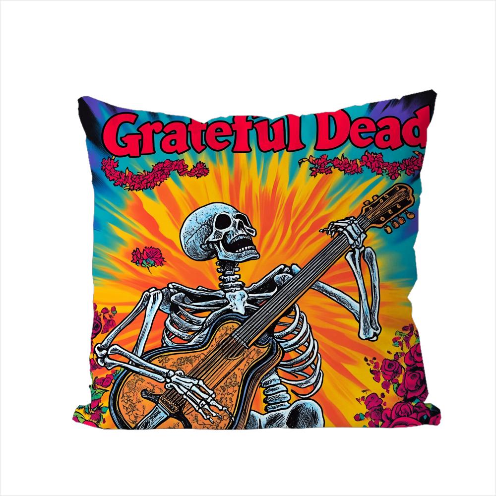Band GGrateful Dead Pillow Case For Car Sofa Decorative Home Doublesided Print Plush Square Throw Pillow Cushion Cover