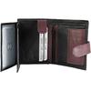 Portefeuille - MP0022 - Cuir véritable mouton - Format vertical 11×9 cm - Noir &amp; bordeaux