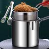 1200ML French Fries Fryer with Strainer Basket Multipurpose Fries Fryer 304 Stainless Steel Kitchen Cooking Tools