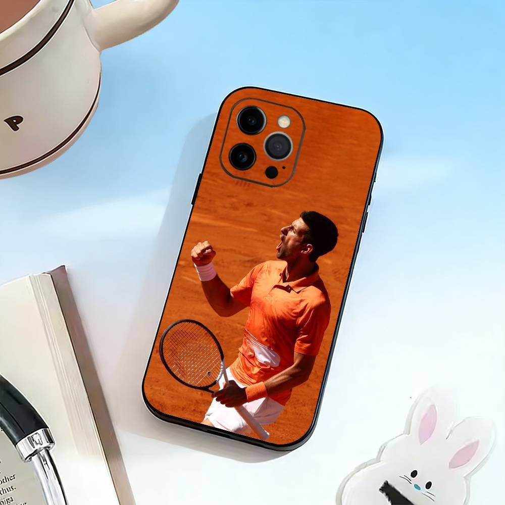 GOAT-Novak Djokovic Handyhülle Für iPhone 17, 16,15,14,13,12,11 Plus,Pro Max, Andere Weiche Schwarze Abdeckung