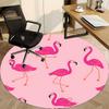 1pc Flamingo Pattern Chair Carpet for Office, Round Polyester Mat, Indoor Decor for Office, Easycare Fabric, Washable Non-slip Area Carpet
