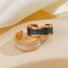 Stainless Steel Gold Color Drip Ring For Women French Vintage Adjustable Ring Party Jewelry Accessory