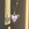 Gothic Heart Shape Necklace With Cross Pendant For Men Women In Vintage Style