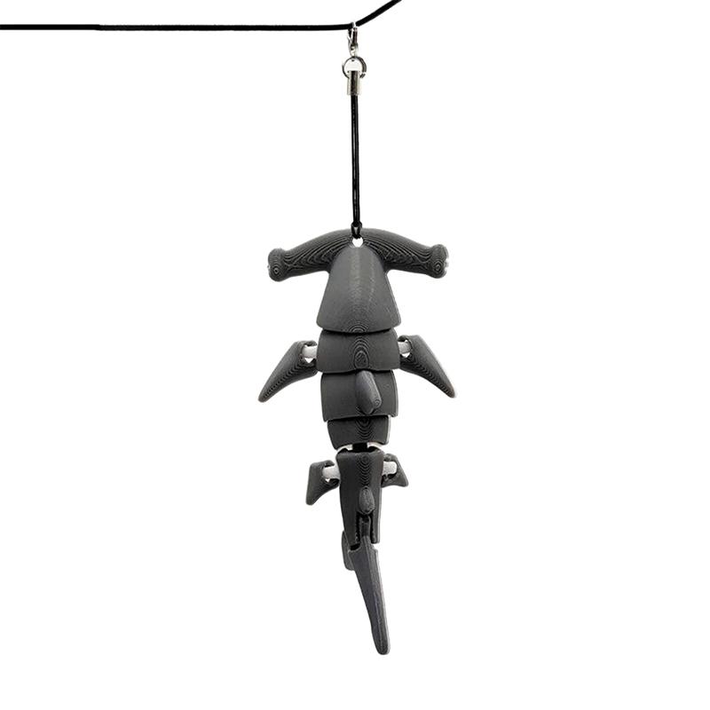 

Брелок для ключей в виде акулы-молота 3D-животные, подвеска для рюкзака, гибкая, подвижная, брелок для кошелька, рюкзака, сумок