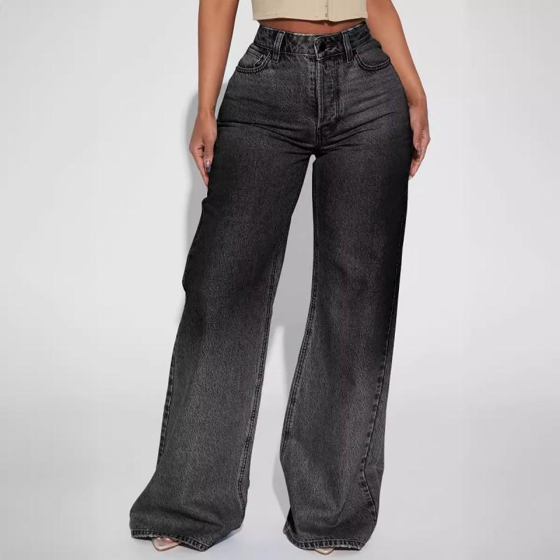 Vintage Loose Non-Stretch Wide-Leg Jeans Women Fall Winter Size S-3XL
