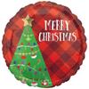 Aluminum Balloon - ANAGRAM - Christmas Tree - 45 Cm - Red - Printed Santa Claus