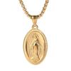 [ZIYMU] Virgin Mary Miraculous Medal Pendant Necklace, Venetian Chain, Men's, 50cm, Gold Zm-p-051g