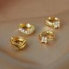18k Silver Ear Cuffs & Cartilage Studs: Korean Style Women's Earrings
