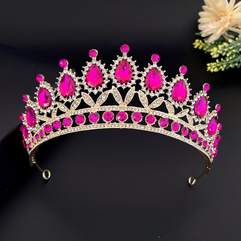 Bridal Crown Baroque Drop Diamond Princess Crown Performance Birthday Tiara Wedding Dress Accessories