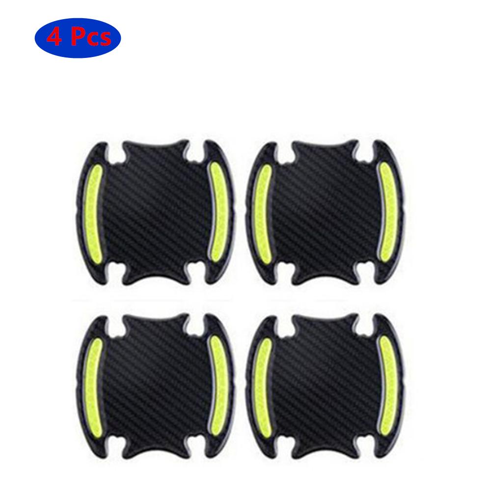 4 Pcs/Set Car Door Wrist Reflective Sticker Universal Car Door Wrist Scratch Protective Film Pad with Safety Reflective Strip