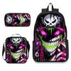 Skull Student Backpack Set Fashion Double Shoulder Bag Crossbody Bag Pencil Case Trendy Accessories Multifunctional School Bag