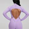 BetterMe Same Style Sexy Silm Jumpsuit Long Sleeves Zipper Tight Jumpsuit One-Piece Fitness Suit with Chest Pad