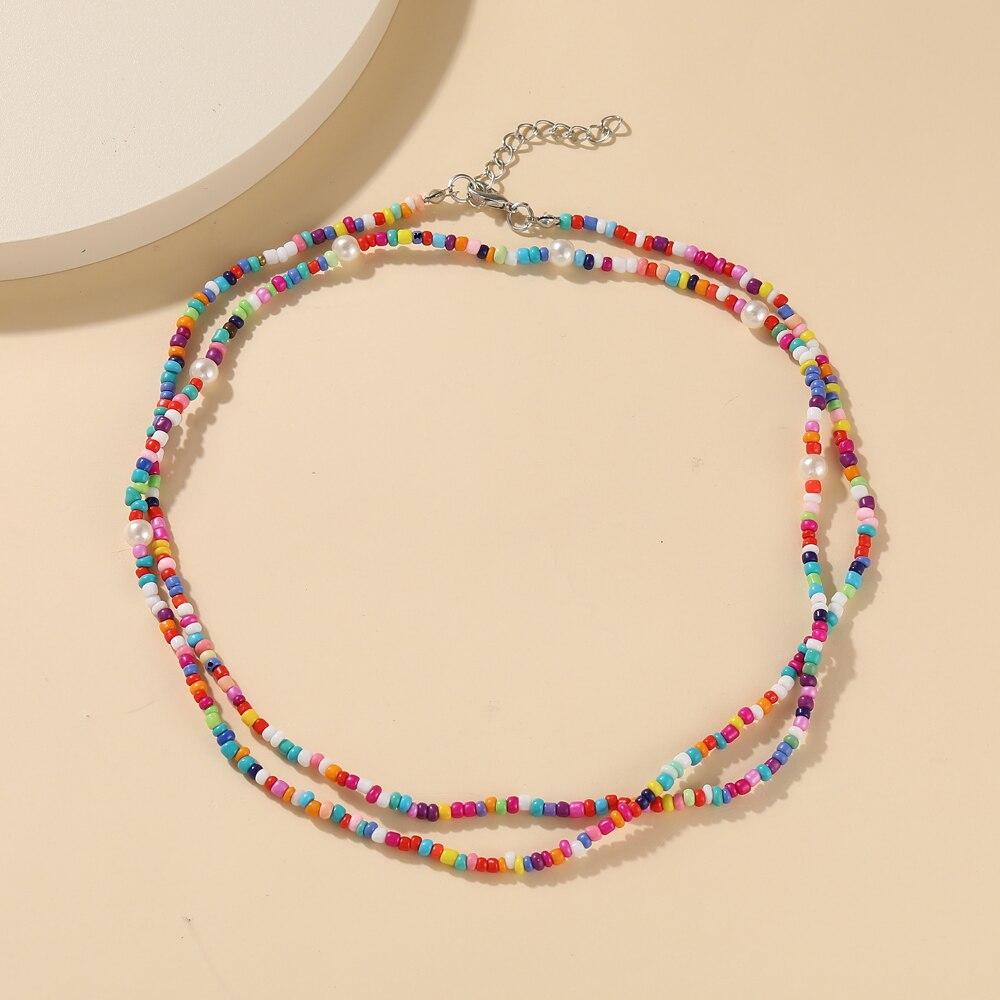 

IF ME двухслойное эмалированное колье-чокер в форме сердца для женщин, разноцветное ожерелье с подвеской, корейская модная бижутерия, ювелирные изделия для пары ABSMT00403-54082