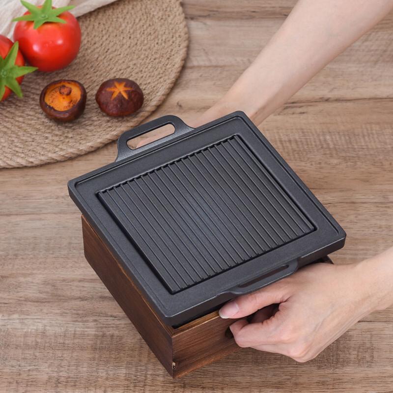 ZISIZ 23cm Cast Iron Alcohol BBQ Grill