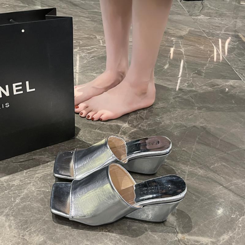 Designer Summer Women Slipper Fashion Elegant Open Toe Wedges High Heel Slides Ladies Casaul Beach Sandalias Shoes