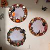 Artistic Halloween Mirror Frames Decorative Wall Stickers with Spiders/Skeletons/Pumpkins, Retro Hanging Mirrors for Entryway Ornament, Lightweight