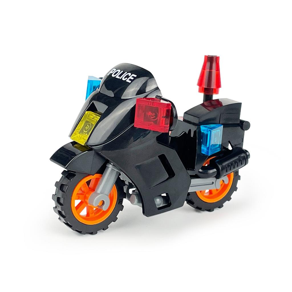 Military SWAT Team Motorcycle Building Bricks Set, DIY Model Kit for Children, Compatible Construction Blocks for War Games