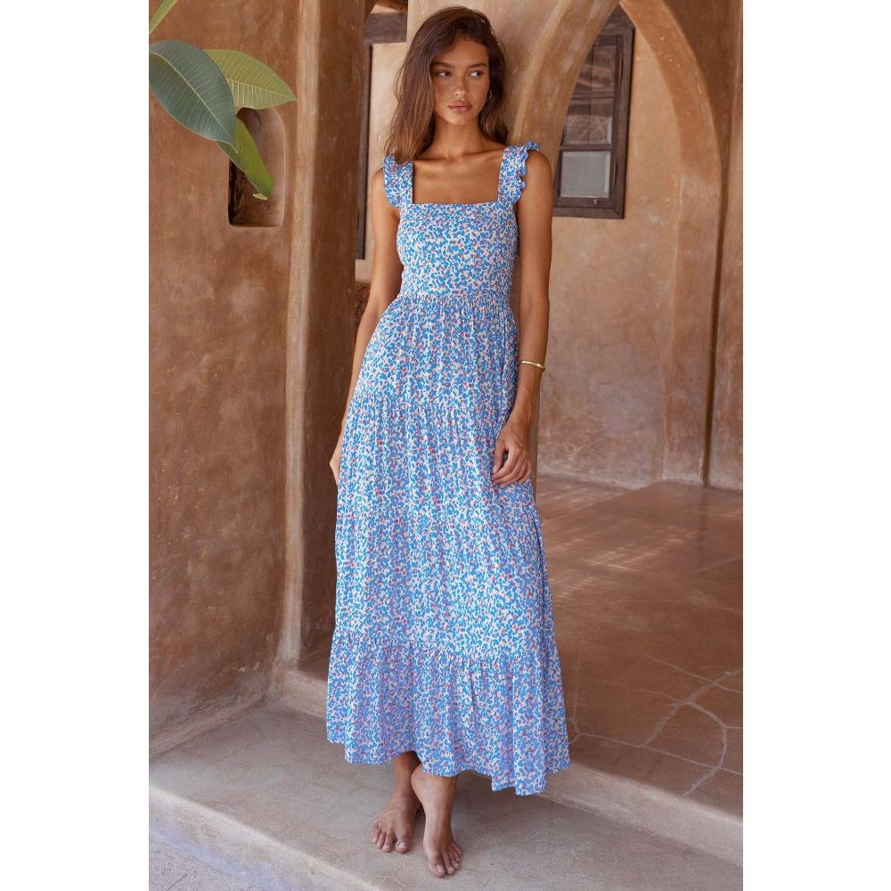 Женское длинное элегантное платье с подтяжками XL