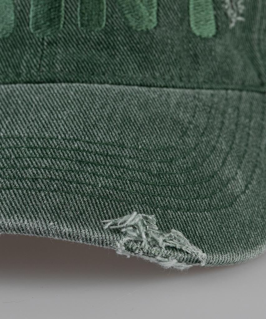 Wig Saint Damaged Pigment Ball Cap - Green