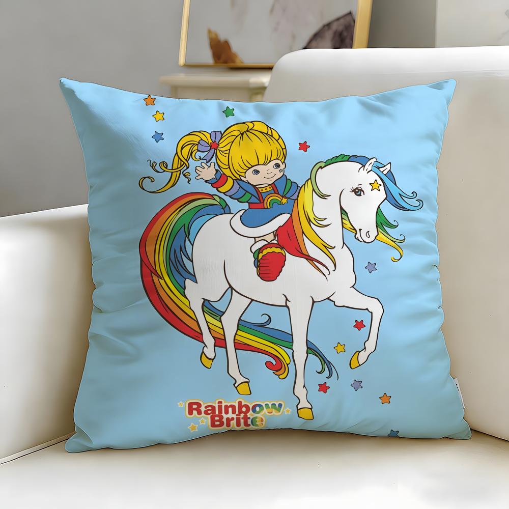 Fashion RRainbow Briteied Cushion Cover Stylish Washable Pillow Cover Ideal for Couch Bedroom Car Decoration