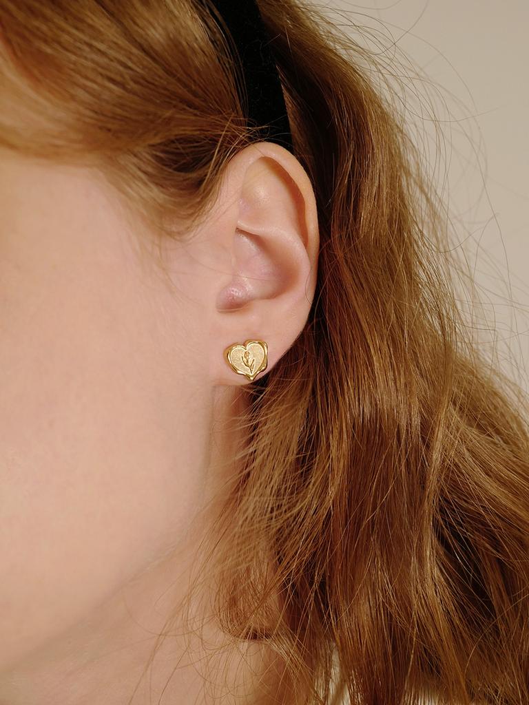Fiore Melting Heart Tulip Earring