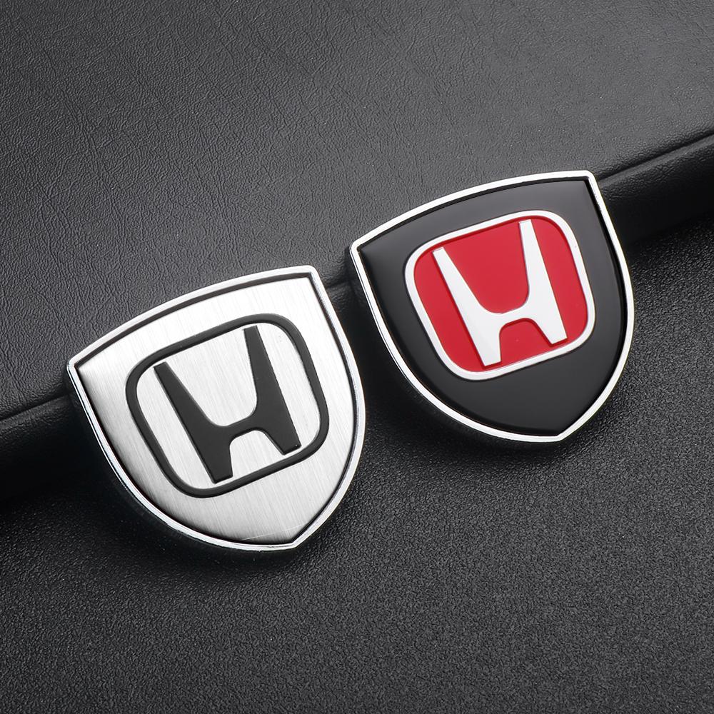 3D Metal Sticker Car Body Trunk Decoration Sticker Shield Shape Car Accessorie For Honda Odyssey City HR-V Jazz Accord Valve Cap AQVBN1