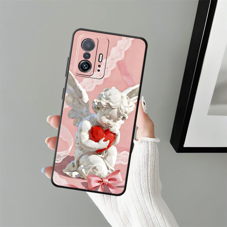 Cute Angel Case for Xiaomi Mi 11 12T Pro 10T 11T 13 Lite 12 14 12X Funda Phone Cover