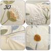 Square Decorative Pillow Shams Floral Embroidered Cushion Cover, Throw Covers Farmhouse Cover for Living Room Sofa Couch Washable