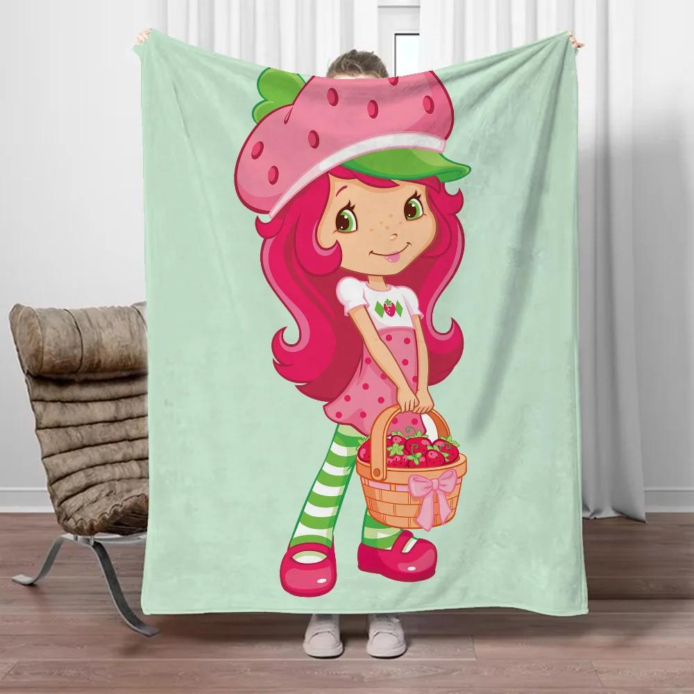 

Strawberry Shortcake Microfiber Blanket King Size Designer Throw Blanket for Sofa Luxury Home Interior Blankets for Adults Knee 100x150cm
