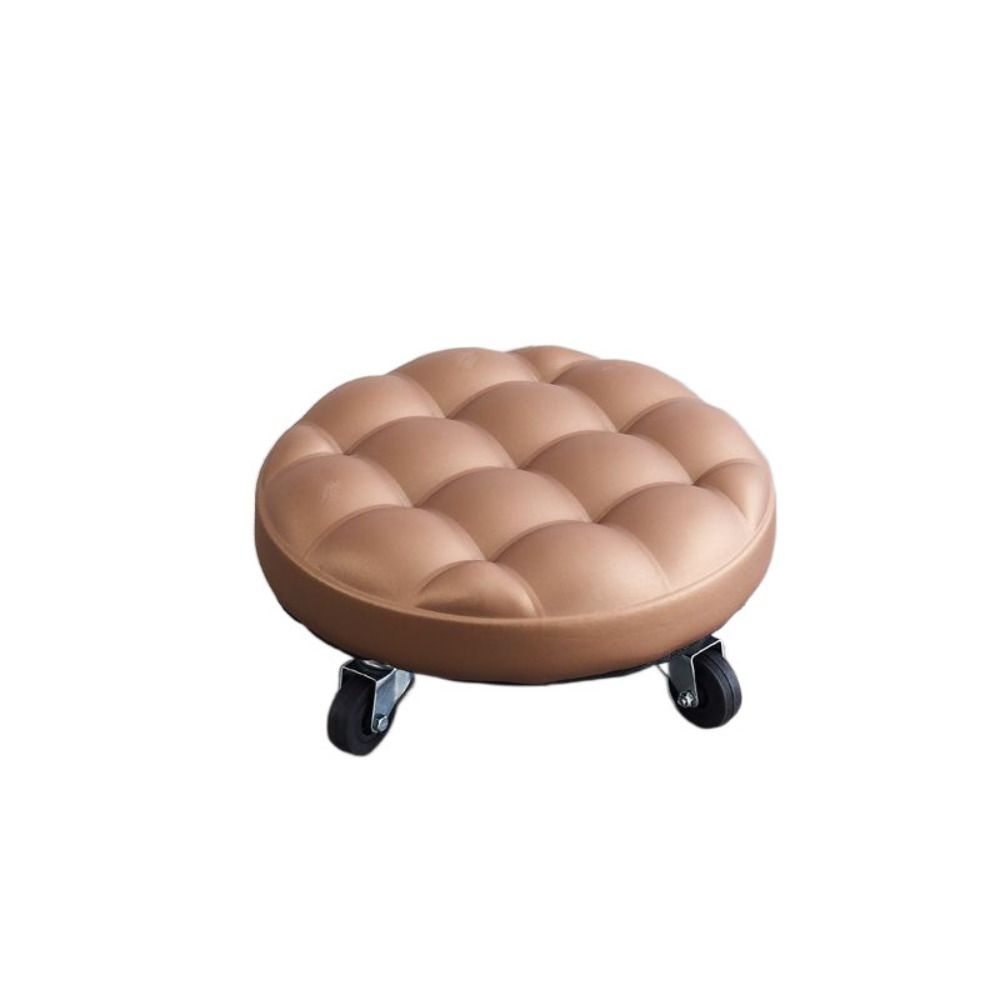 Universal Low Stool with Wheel Multicolors Swivel Wheel Stool High Quality Leather Rotating Chair