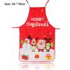 1Pcs Christmas Apron Santa Claus Snowman Elk Snowflake Color Printing Pattern Aprons Household Xmas New Year Cartoon Decoration