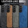 New Leather Matte Frosted Magnetic Phone Case For Samsung Galaxy S21 S22 S23 FE S24 Plus S25 Edge Shockproof Bumper Soft Cover