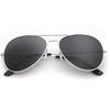 Men Retro Pilot Sunglasses Big Frame Oversized Metal UV400 Reflective Lens Trendy Driving Shades for Women