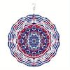 2D Spinning Metal Wind Chime Colorful Hanging Decor for Garden Window Yard Outdoor Decoration Rotating Mandala Art Wind Spinner